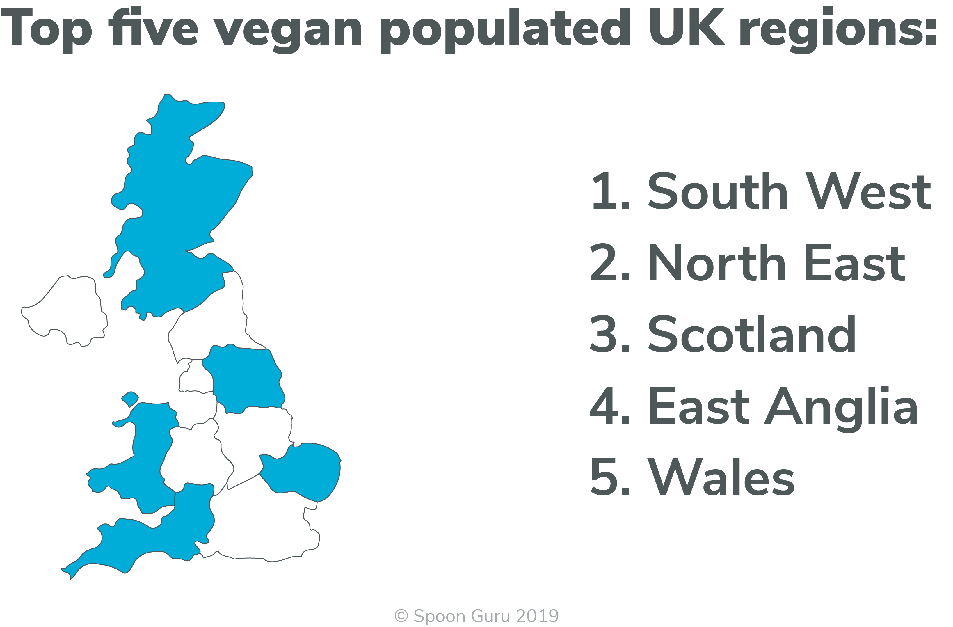 vegan top 5 regions uk Top 5 vegan populated regions in the UK