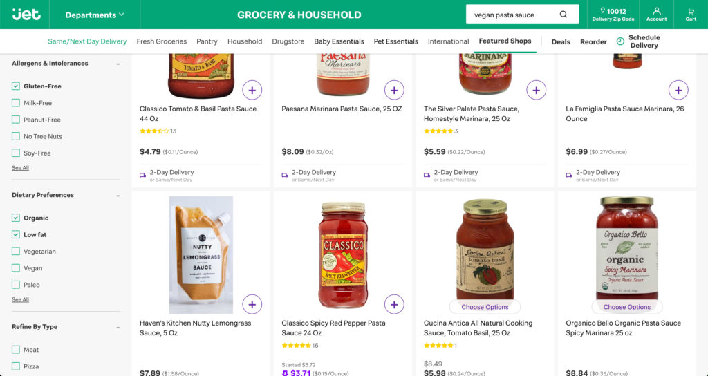 Jet-Search-DietTAGs-Spoon Guru 3 Jet.com online grocery search with TAGs® powered by Spoon Guru